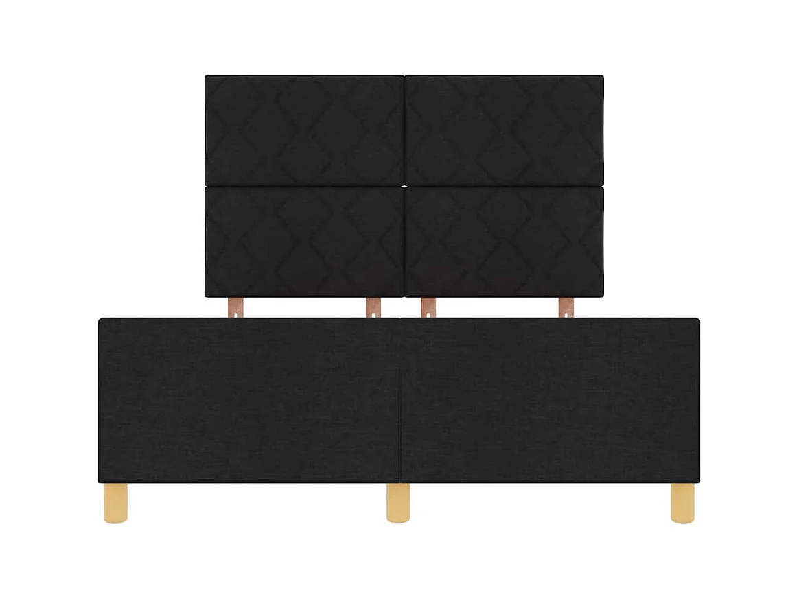 Struttura del letto con testiera Nero 140 x 190 cm Tessuto