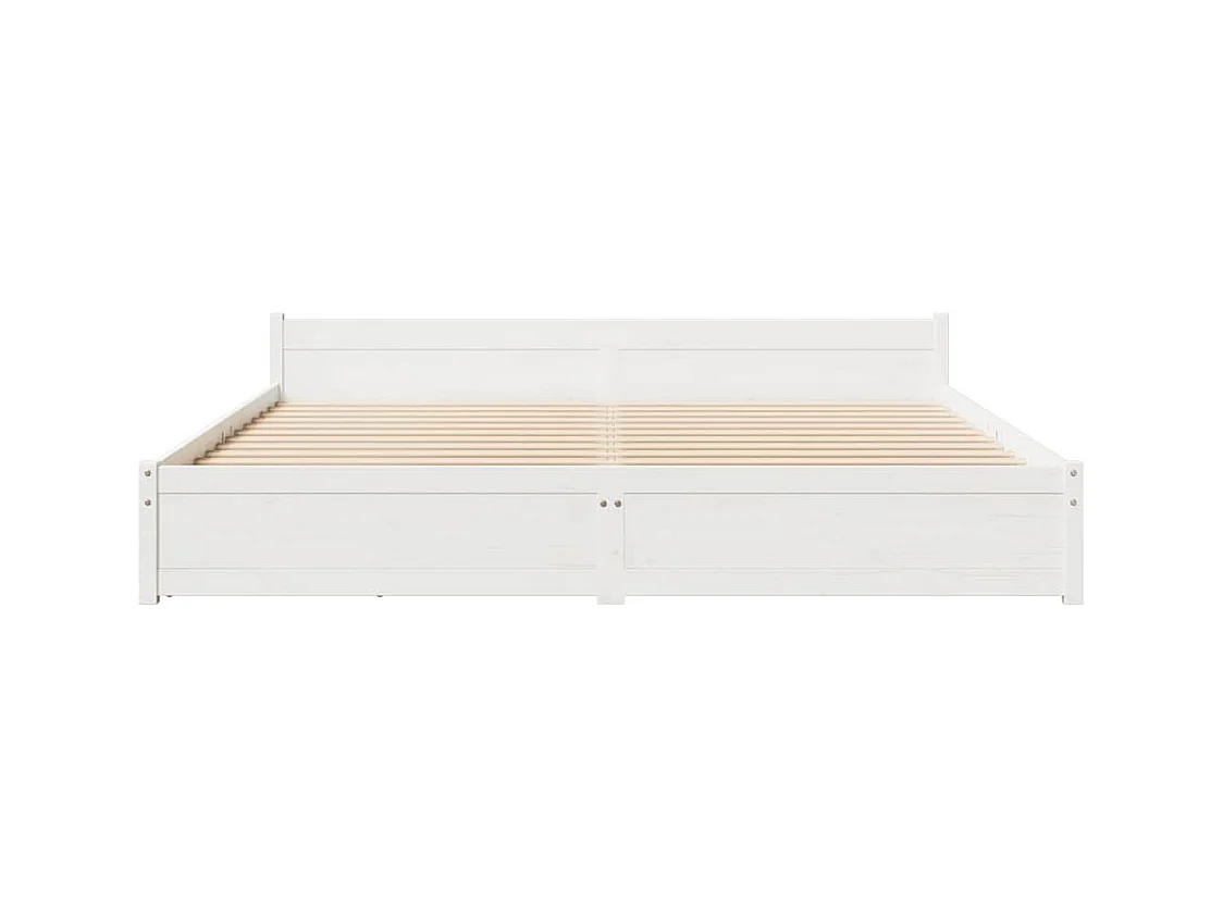 Cadre de lit sans matelas blanc 160x200 cm bois de pin massif