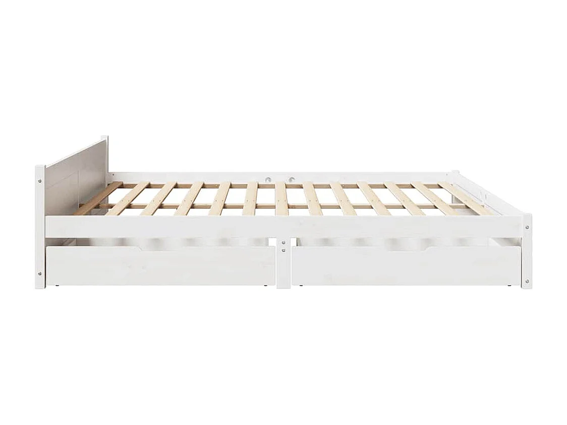 Cadre de lit sans matelas blanc 160x200 cm bois de pin massif