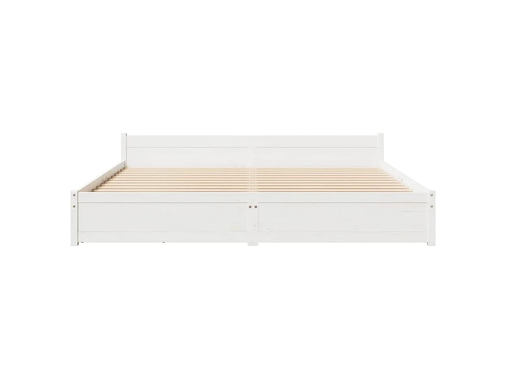 Cadre de lit sans matelas blanc 160x200 cm bois de pin massif