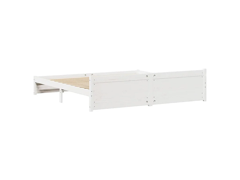 Cadre de lit sans matelas blanc 160x200 cm bois de pin massif