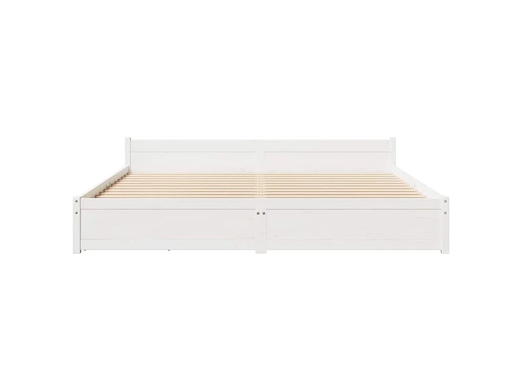 Bedframe zonder matras massief grenenhout wit 160x200 cm