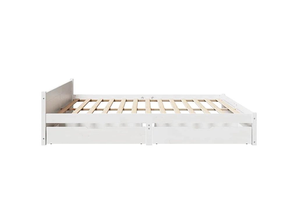 Bedframe zonder matras massief grenenhout wit 160x200 cm