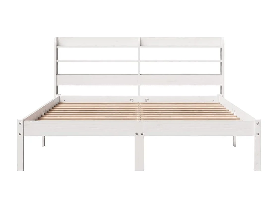 Cadre de lit sans matelas blanc 160x200 cm bois de pin massif