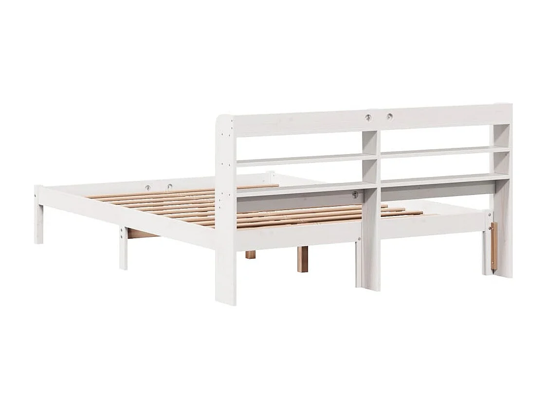 Cadre de lit sans matelas blanc 160x200 cm bois de pin massif