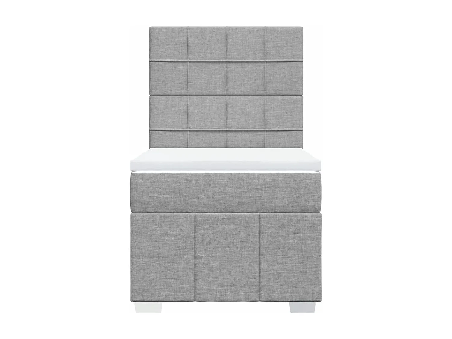 Cama com molas/colchão 90x200 cm tecido cinza-claro