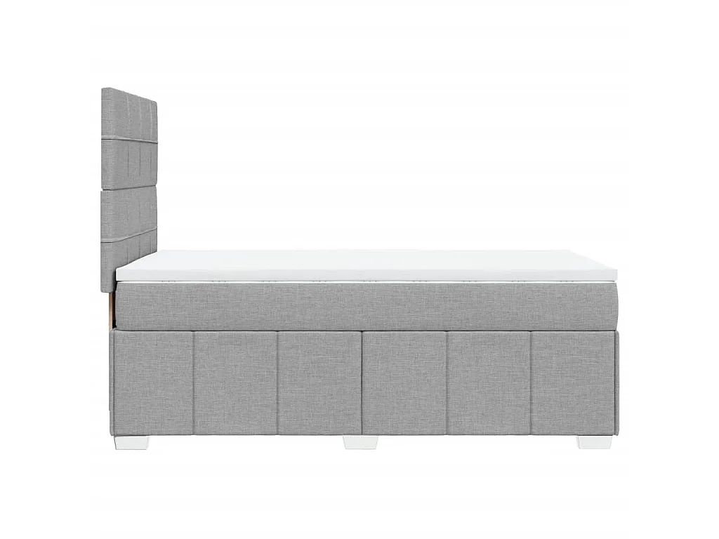 Boxspring met matras stof lichtgrijs 90x200 cm