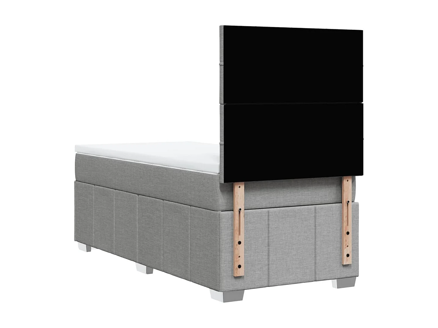 Boxspring met matras stof lichtgrijs 90x200 cm