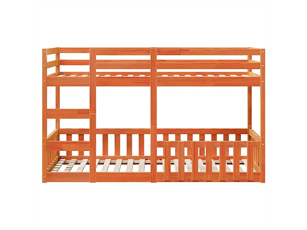 Lit superposé cire marron 90x200 cm bois de pin massif