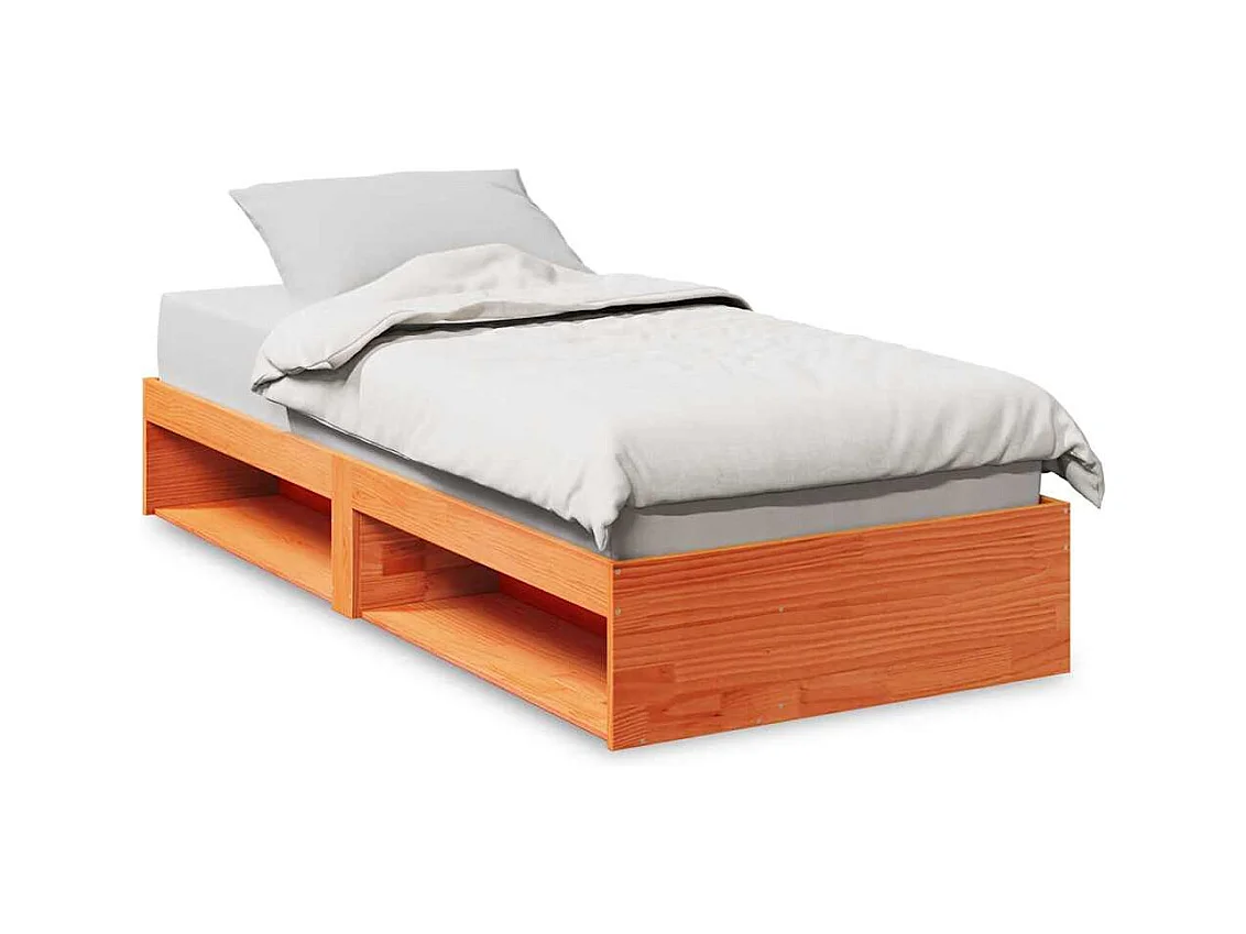 Tagesbett ohne Matratze Wachsbraun 90x200 cm Massivholz Kiefer