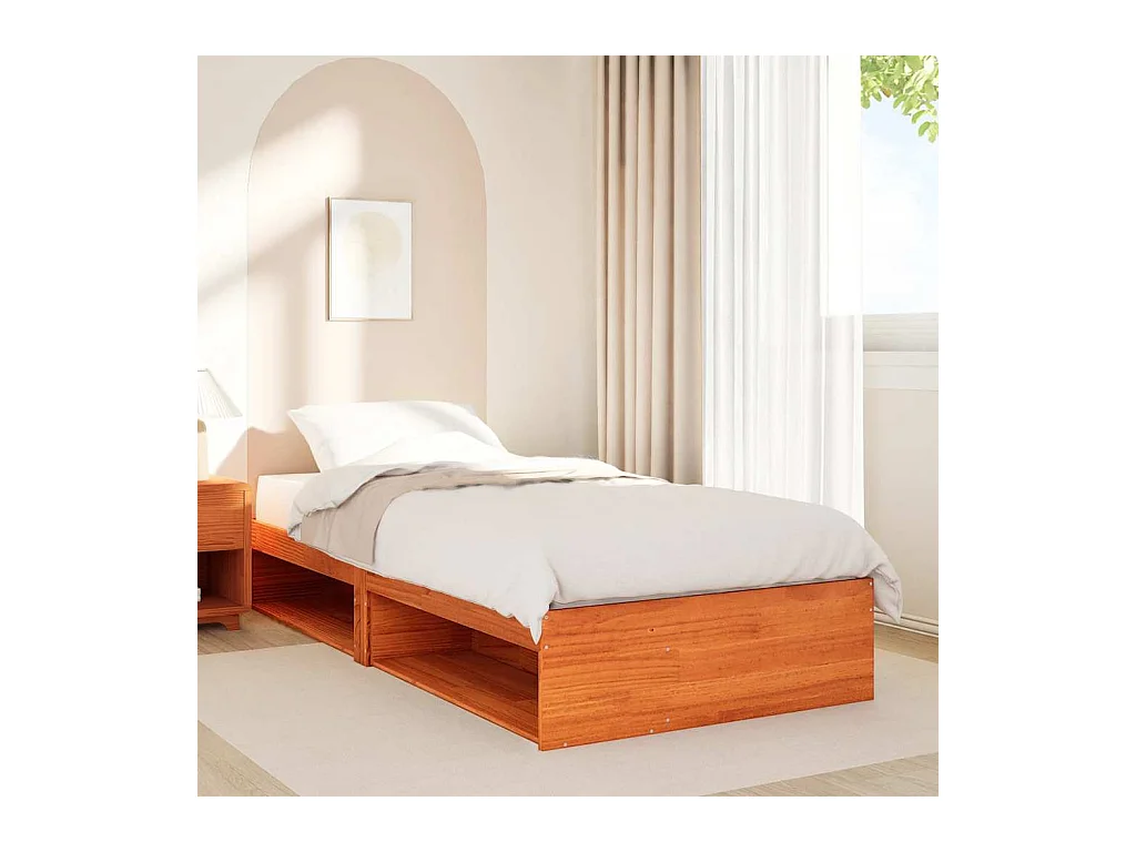 Lit de jour sans matelas cire marron 90x200 cm bois pin massif