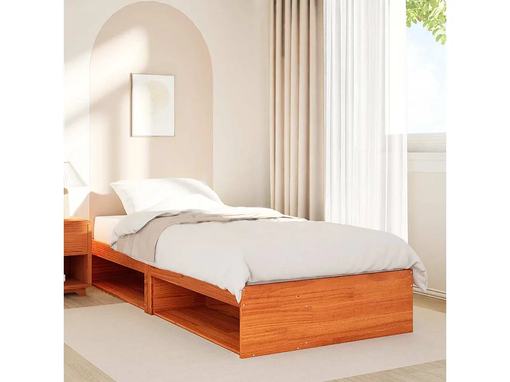 Lit de jour sans matelas cire marron 90x200 cm bois pin massif