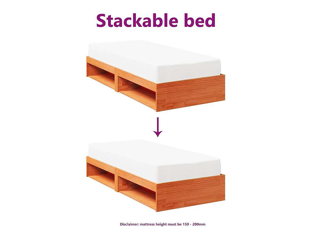 Lit de jour sans matelas cire marron 90x200 cm bois pin massif