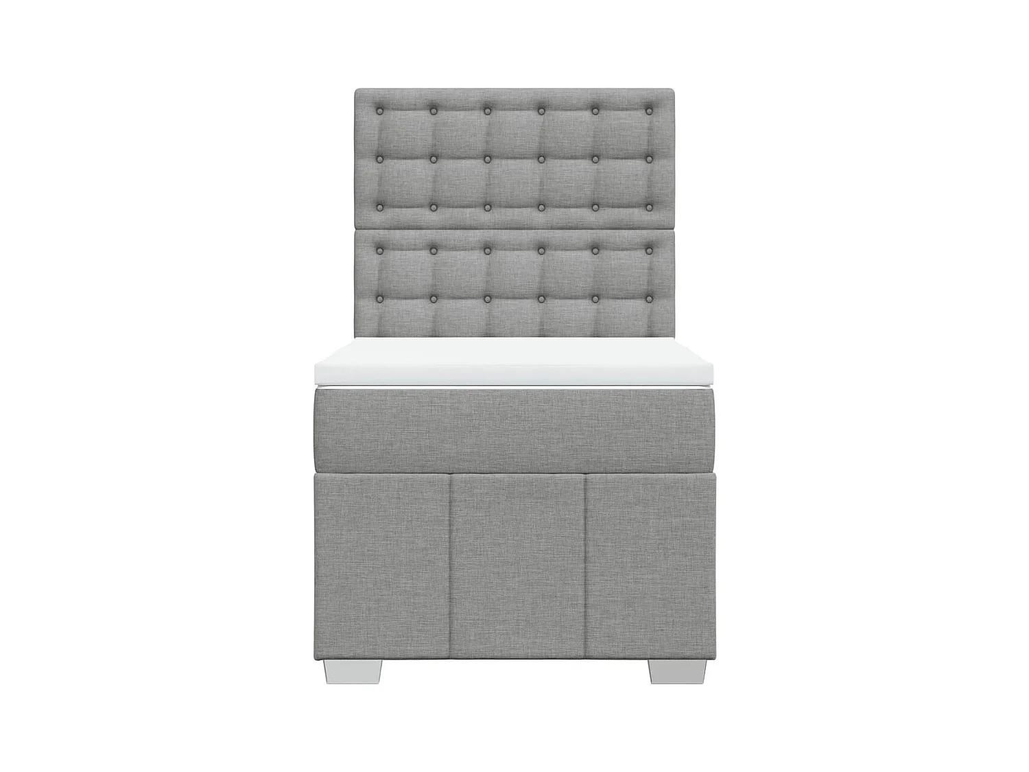 Boxspring met matras stof lichtgrijs 90x200 cm