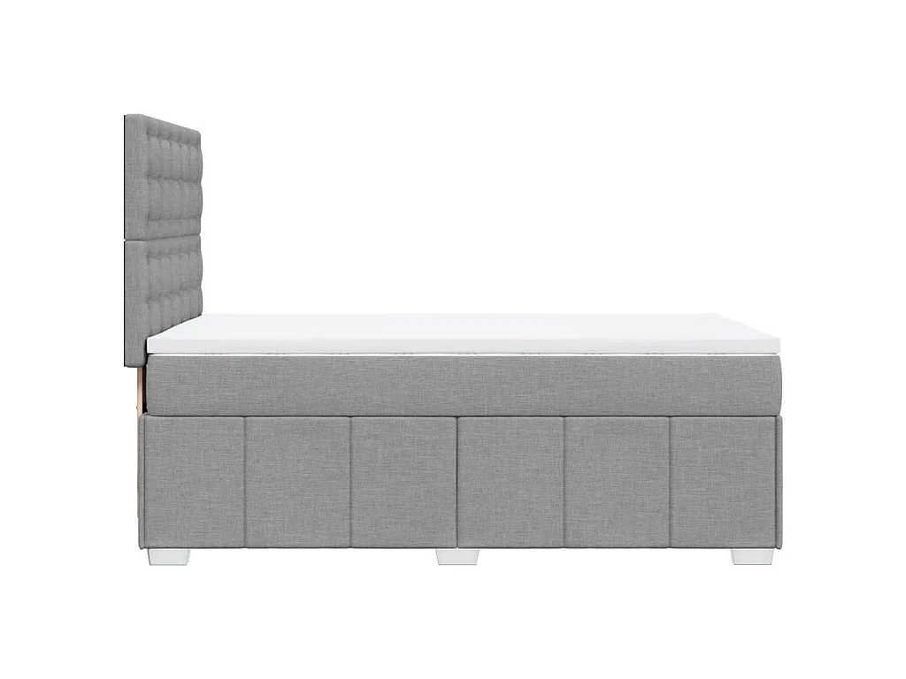 Sommier à lattes de lit avec matelas Gris clair 90x200 cm Tissu