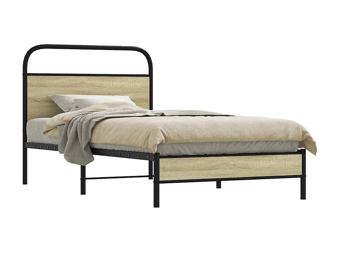 Estrutura cama s/ colchão derivados de madeira carvalho sonoma