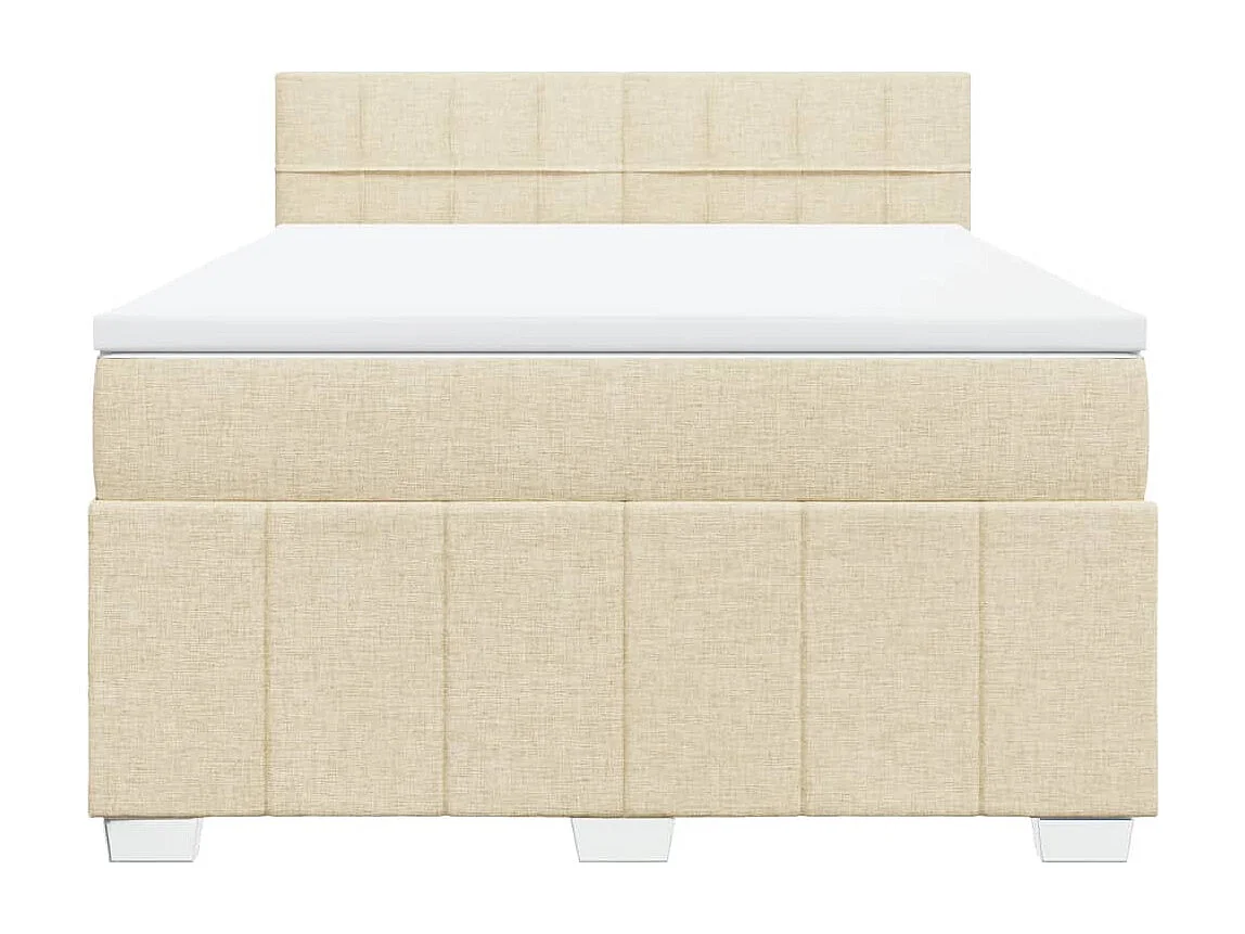 Boxspringbett mit Matratze Creme 160x200 cm Stoff