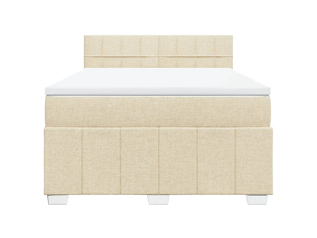 Sommier à lattes de lit avec matelas Crème 160x200 cm Tissu