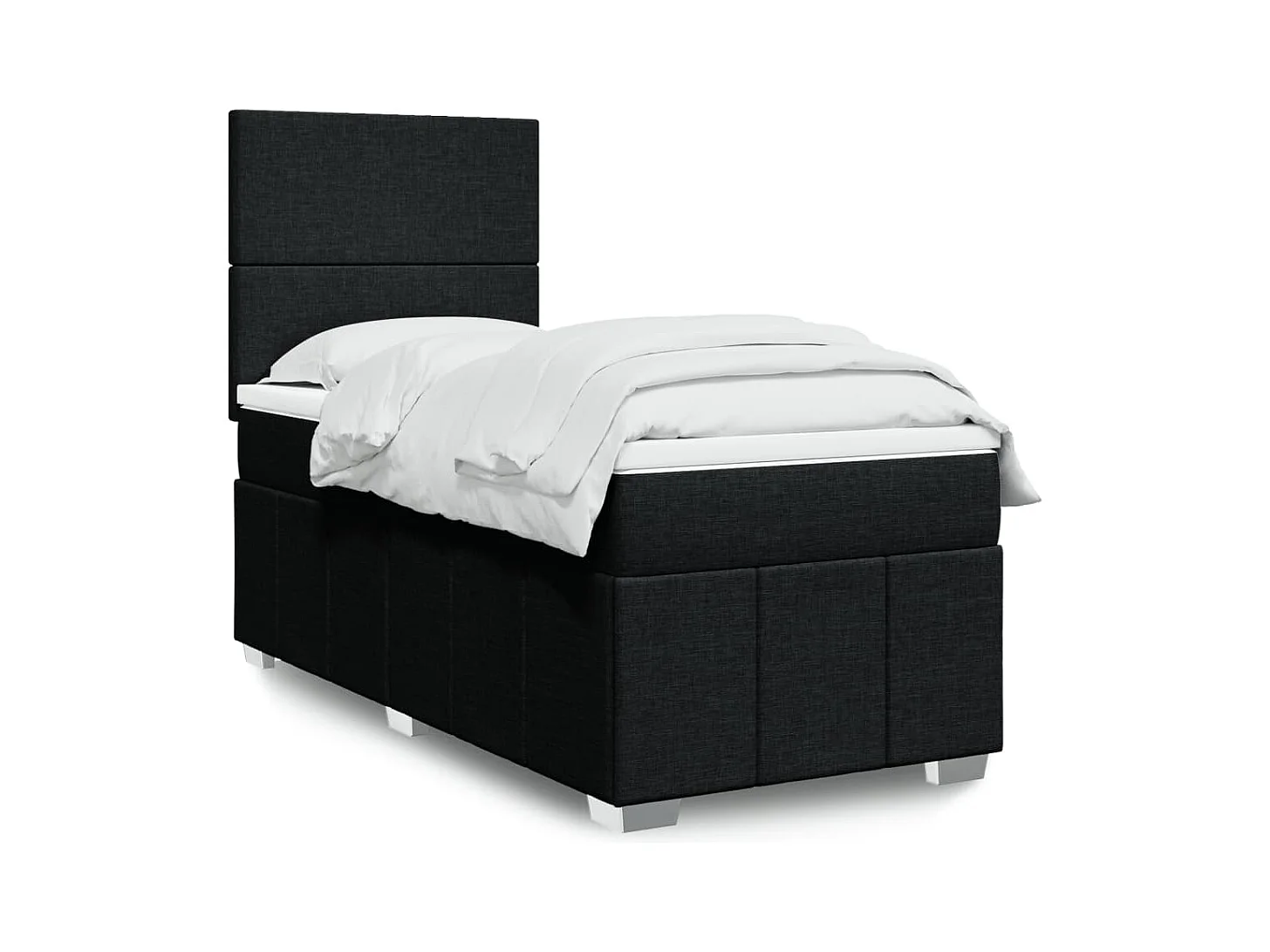 Boxspring met matras stof zwart 90x190 cm