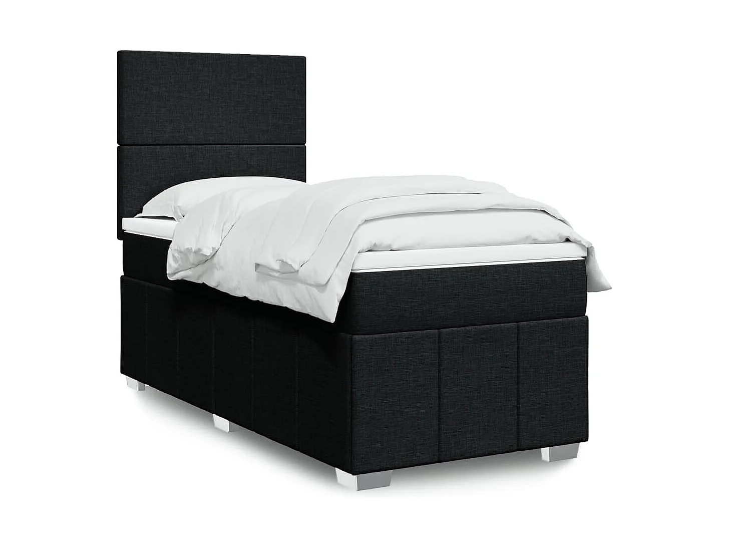 Boxspringbett mit Matratze Schwarz 90x190 cm Stoff