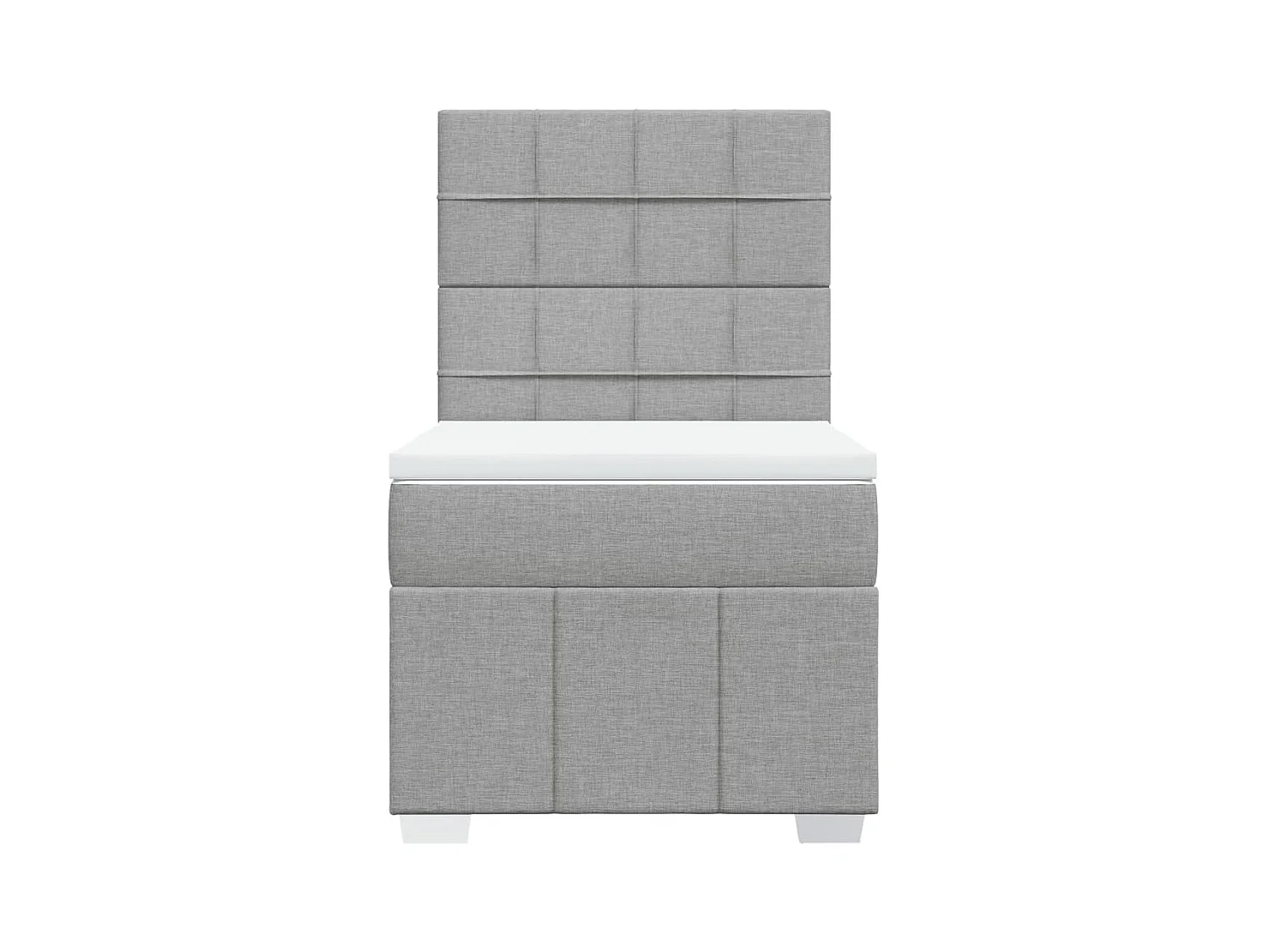 Giroletto a Molle con Materasso Grigio Chiaro100x200 cm Tessuto