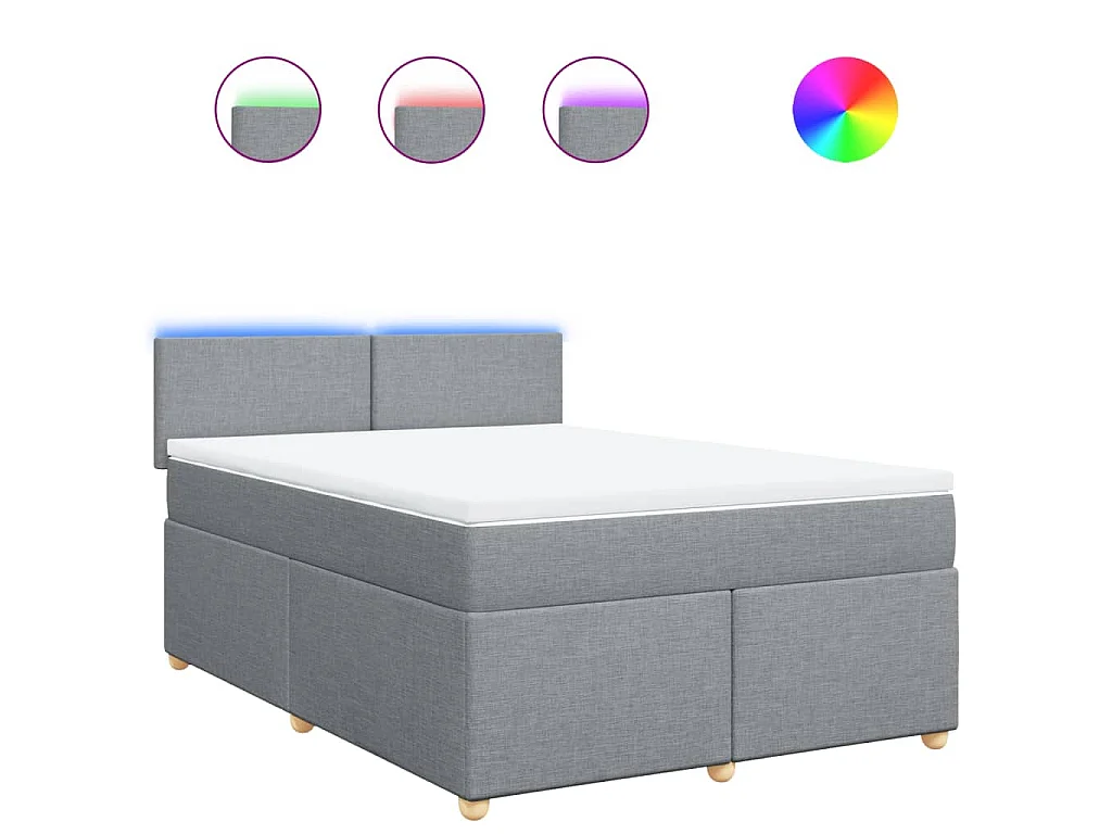 Boxspring met matras stof lichtgrijs 160x200 cm