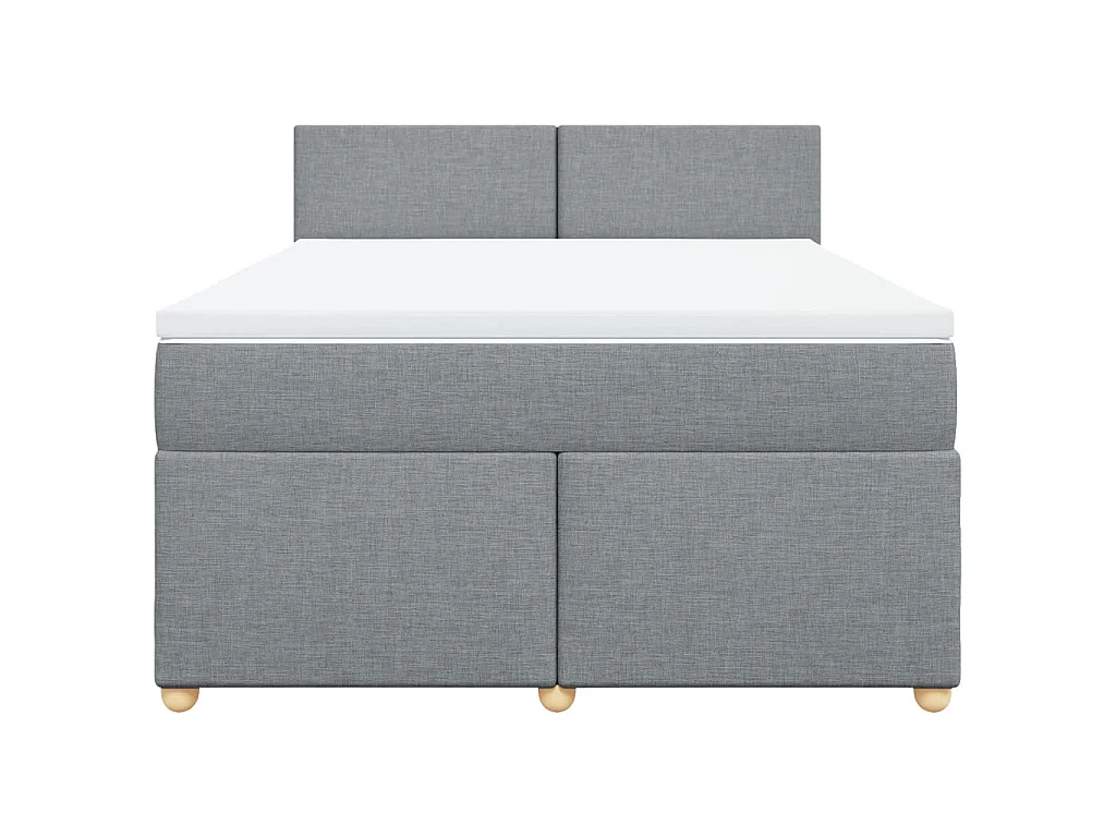 Boxspring met matras stof lichtgrijs 160x200 cm