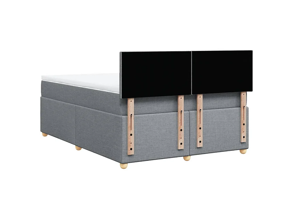 Boxspring met matras stof lichtgrijs 160x200 cm