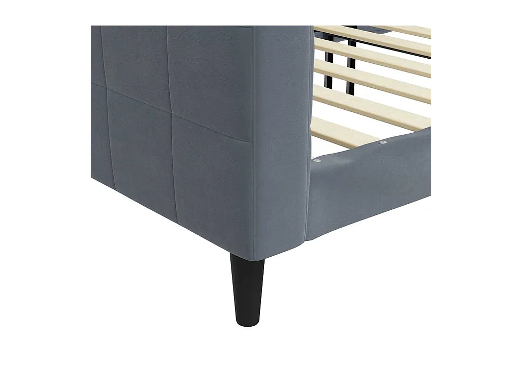 Lit de repos gris foncé 90x190 cm velours