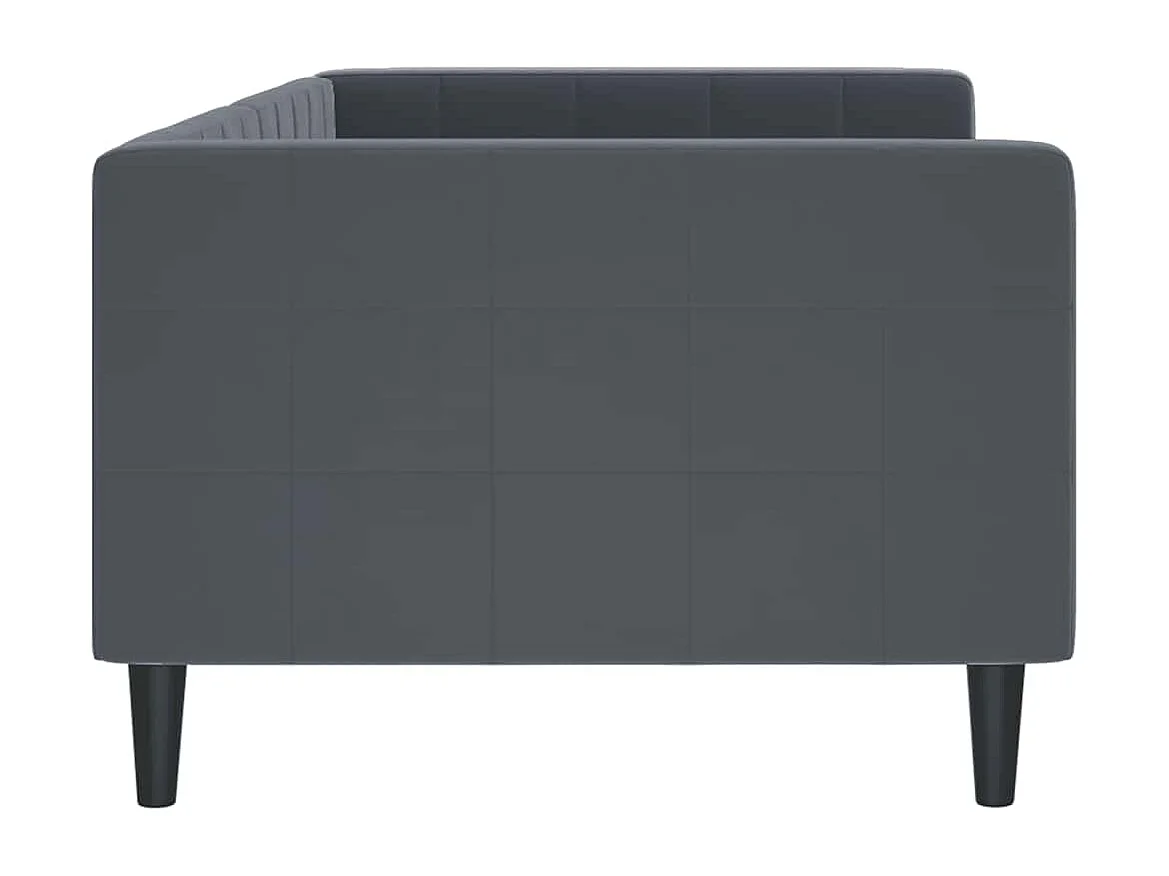 Slaapbank 90x190 cm fluweel donkergrijs