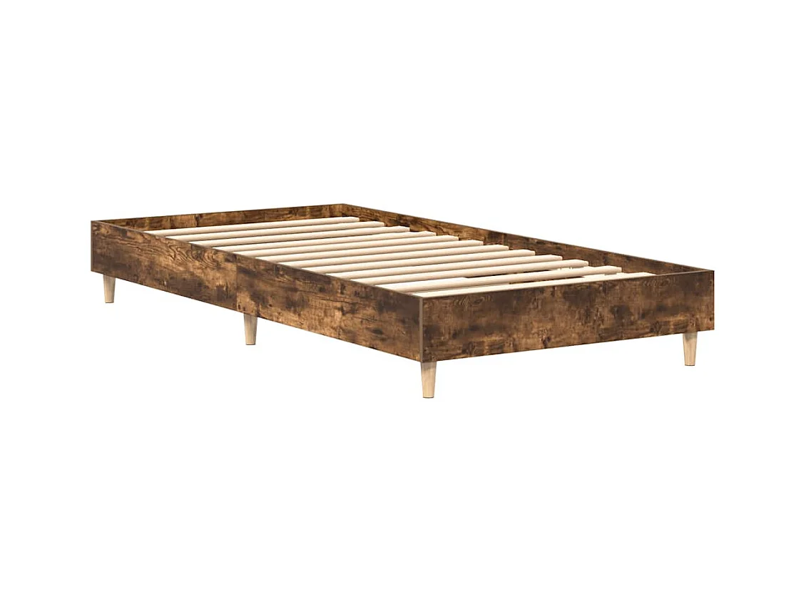 Bettgestell ohne Matratze Räuchereiche 100x200 cm Holzwerkstoff