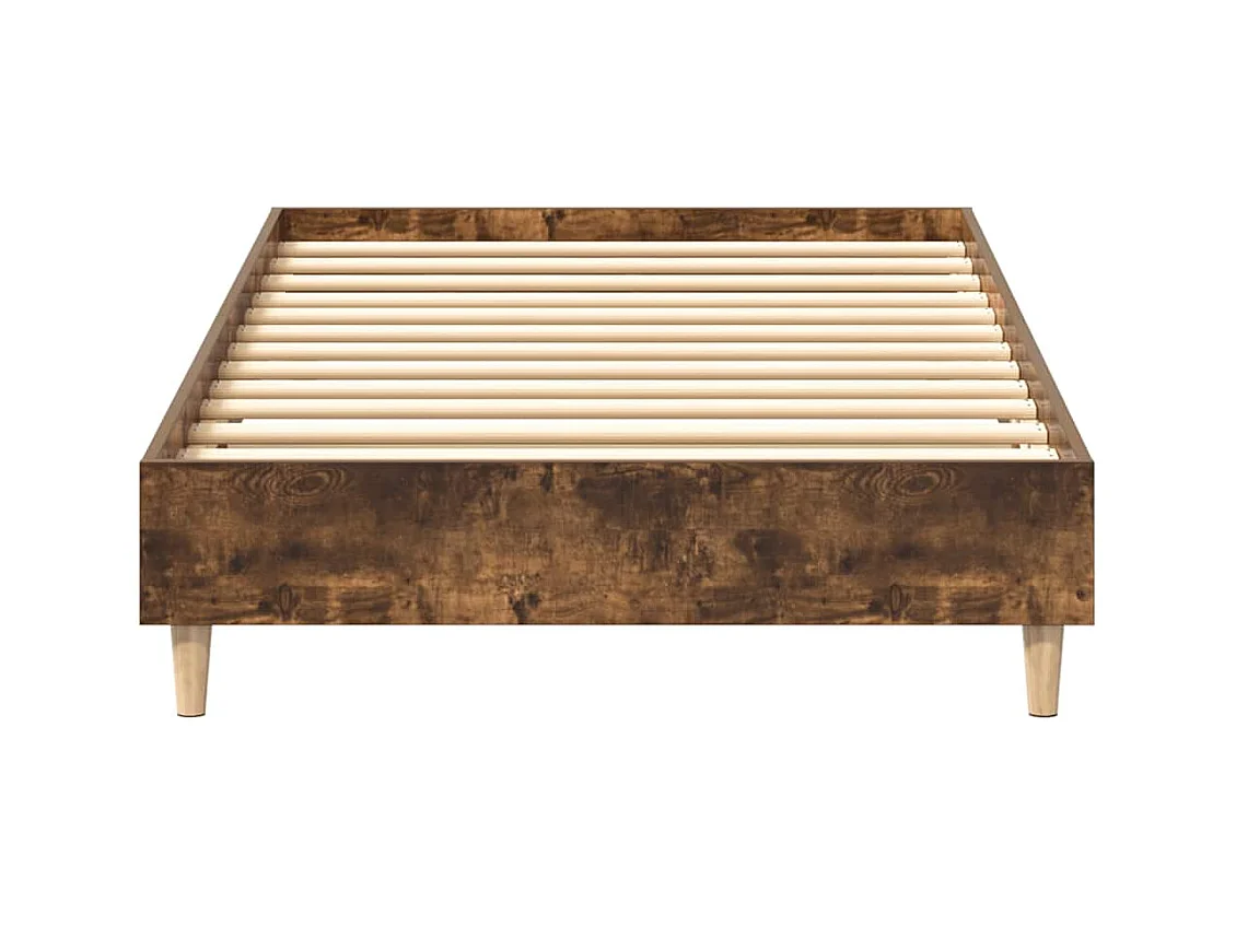 Bettgestell ohne Matratze Räuchereiche 100x200 cm Holzwerkstoff