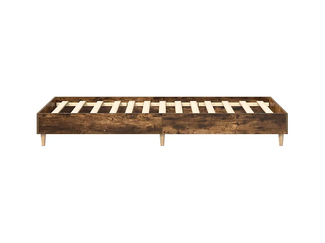 Bettgestell ohne Matratze Räuchereiche 100x200 cm Holzwerkstoff