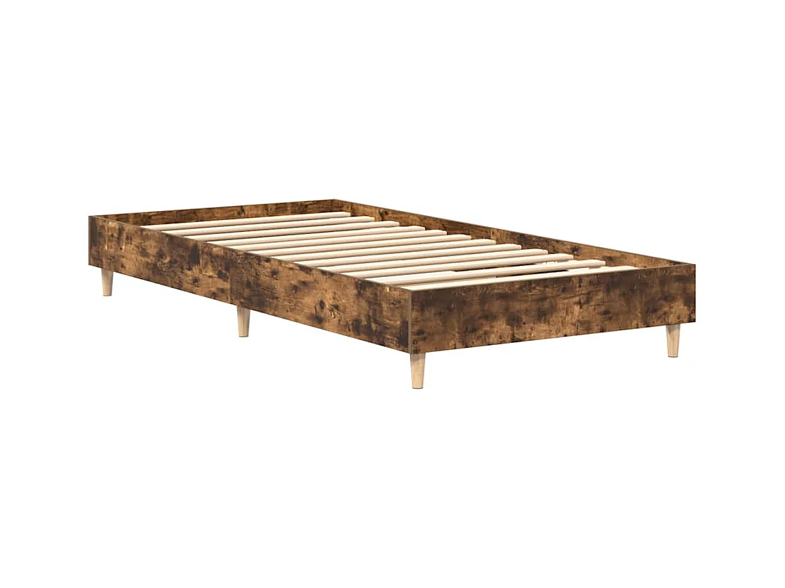 Bettgestell ohne Matratze Räuchereiche 100x200 cm Holzwerkstoff