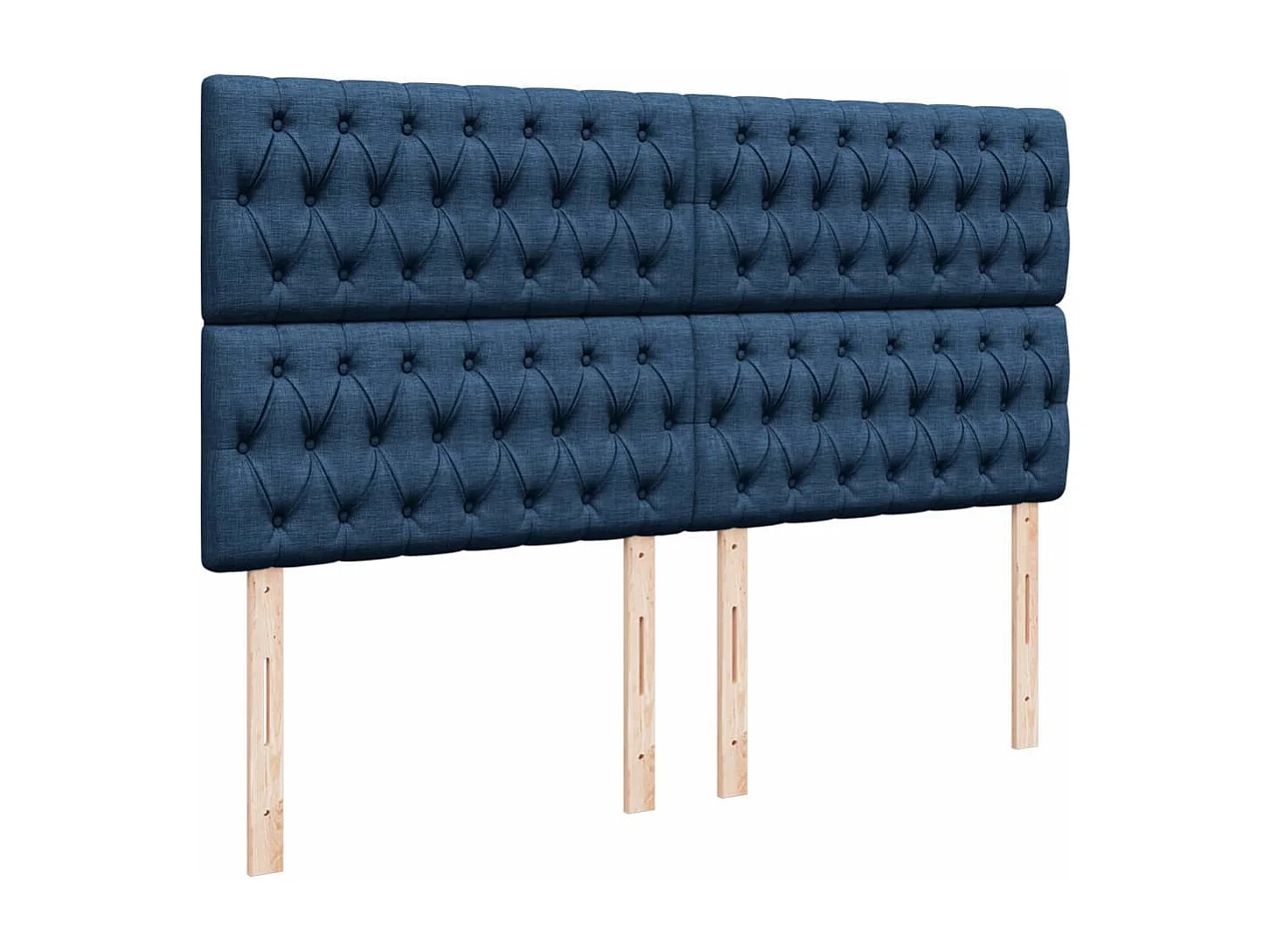 Cama box spring con colchón tela azul 180x200 cm