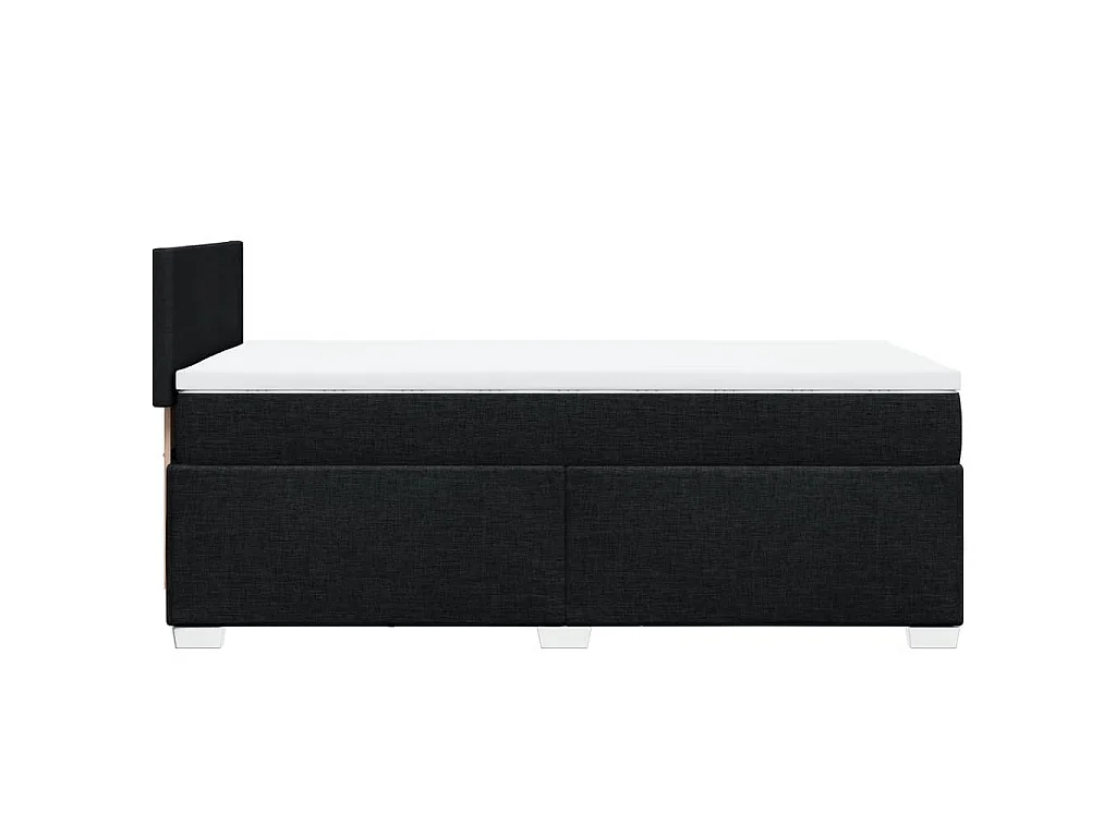 Sommier à lattes de lit avec matelas Noir 90x190 cm Tissu
