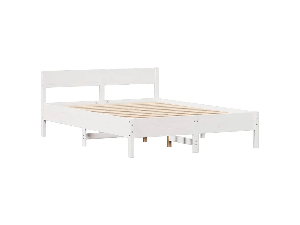 Cadre de lit sans matelas blanc 140x200 cm bois de pin massif