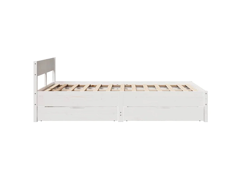 Cadre de lit sans matelas blanc 140x200 cm bois de pin massif