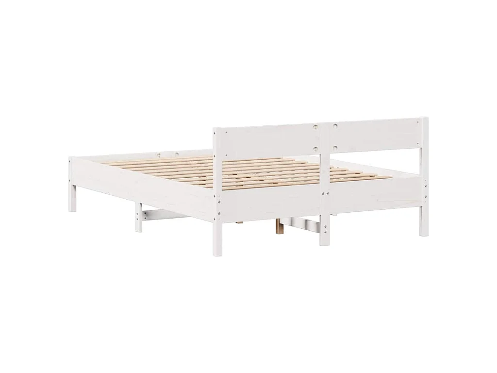 Cadre de lit sans matelas blanc 140x200 cm bois de pin massif