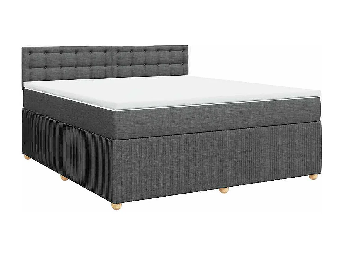 Boxspringbett mit Matratze Dunkelgrau 180x200 cm Stoff