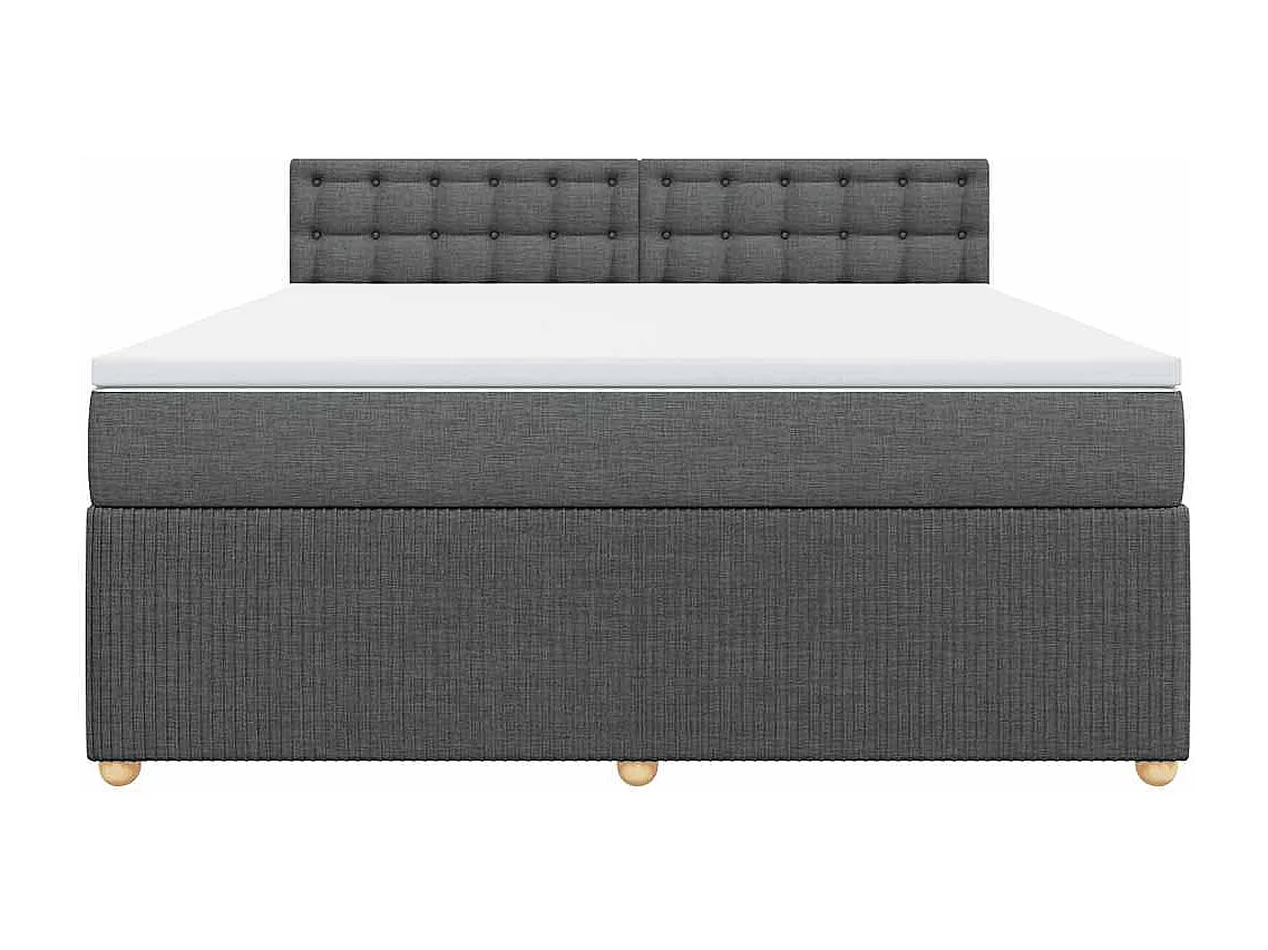 Boxspringbett mit Matratze Dunkelgrau 180x200 cm Stoff