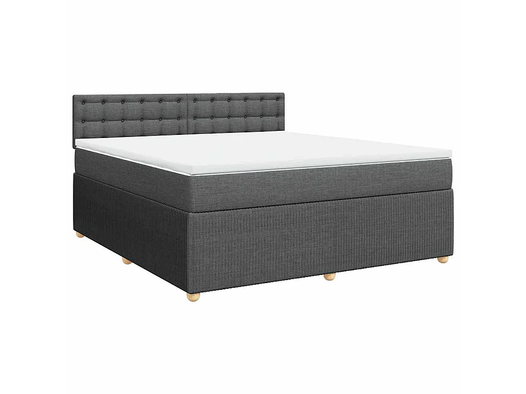 Boxspringbett mit Matratze Dunkelgrau 180x200 cm Stoff