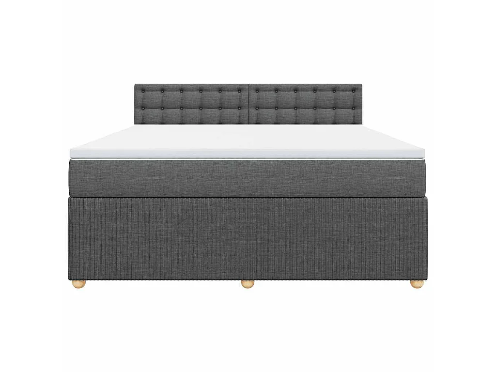 Boxspringbett mit Matratze Dunkelgrau 180x200 cm Stoff