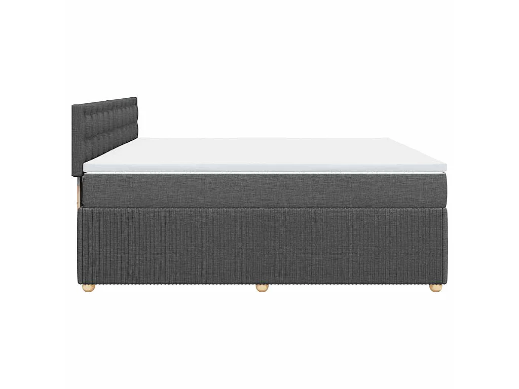 Boxspringbett mit Matratze Dunkelgrau 180x200 cm Stoff