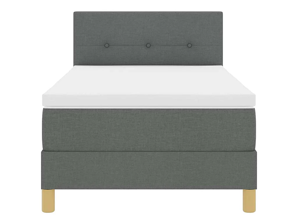 Boxspringbett mit Kissen Dunkelgrau 90 x 190 cm Stoff