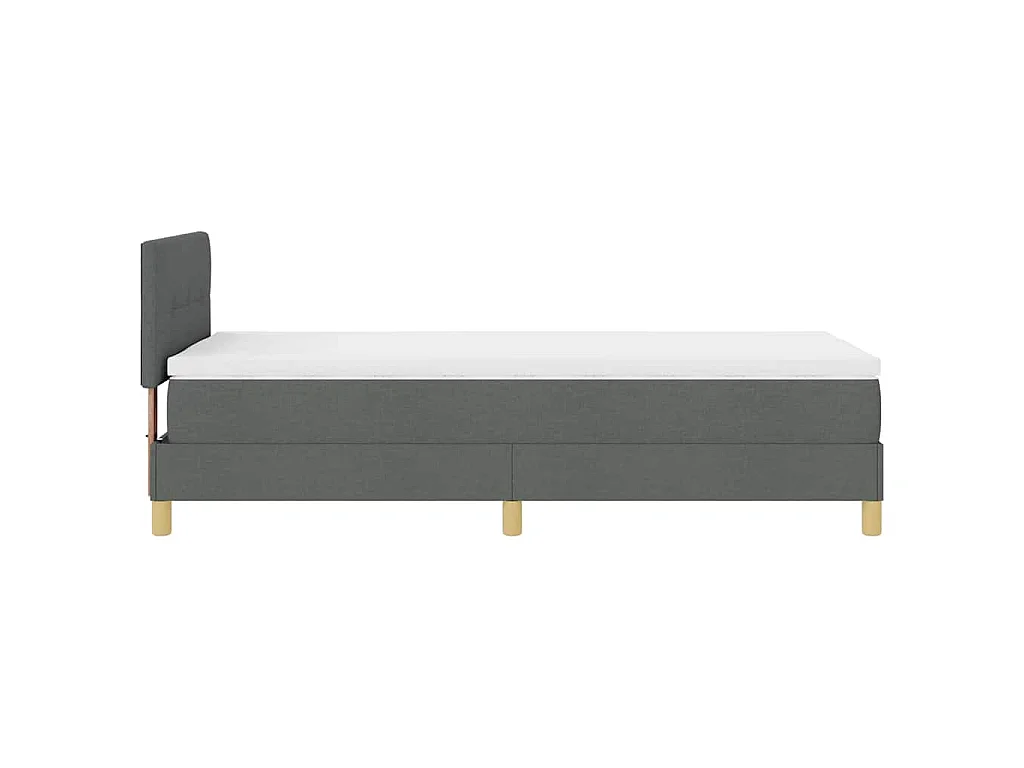 Boxspringbett mit Kissen Dunkelgrau 90 x 190 cm Stoff