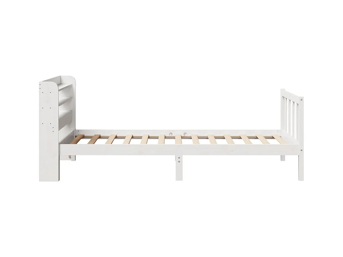 Cadre de lit sans matelas blanc 90x190 cm bois de pin massif