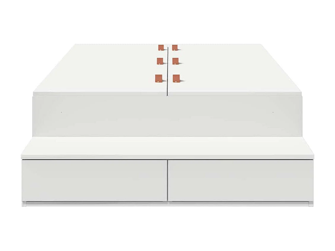 Estrado de cama com arrumação Branco 90 cm Madeira processada