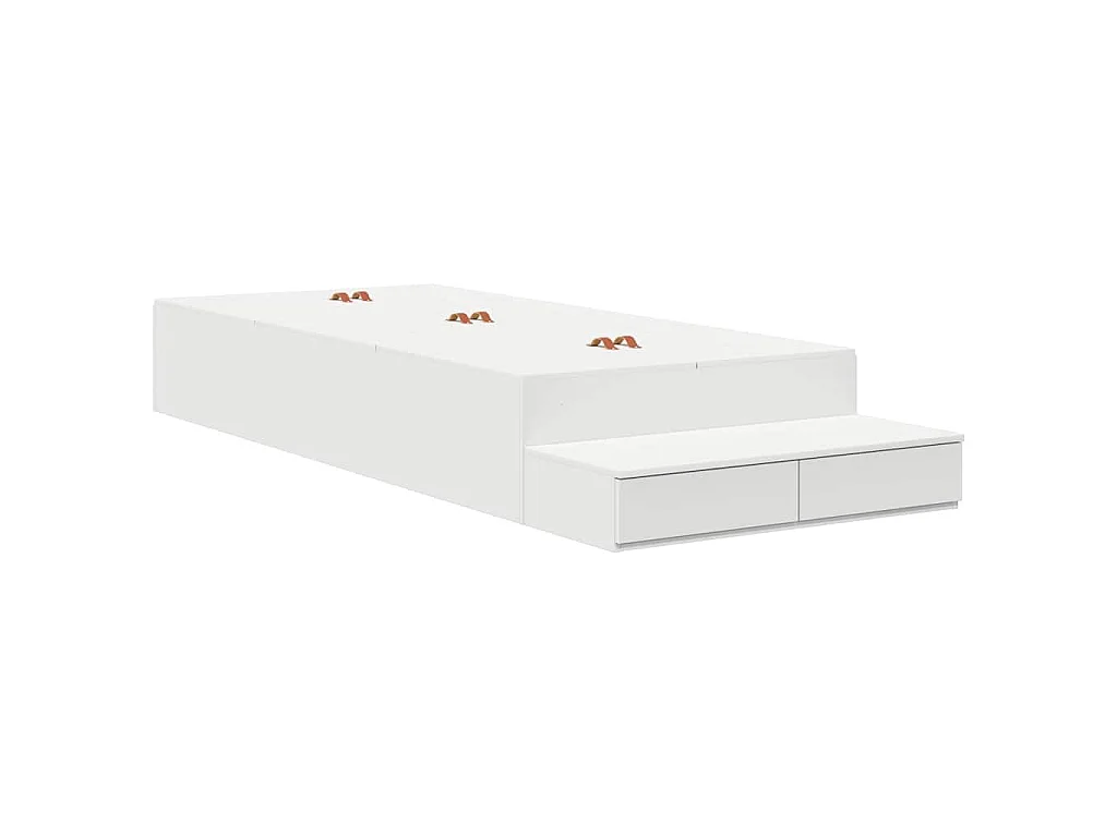 Estrado de cama com arrumação Branco 90 cm Derivados de Madeira