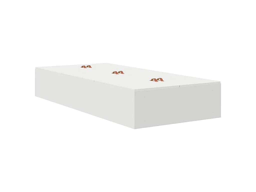 Estrado de cama com arrumação Branco 90 cm Derivados de Madeira
